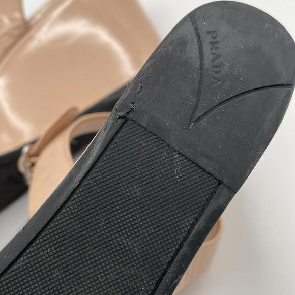 Prada - Platform WEdge Sandal - Cream Neutral - Size 41 or 8 - Picture 6 of 15